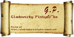 Gladovszky Pintyőke névjegykártya
